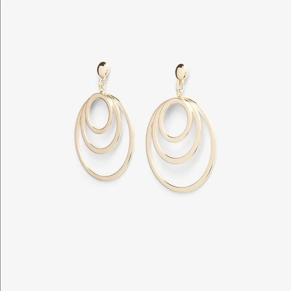 ✨ Triple Circle Post Back Drop Earrings✨